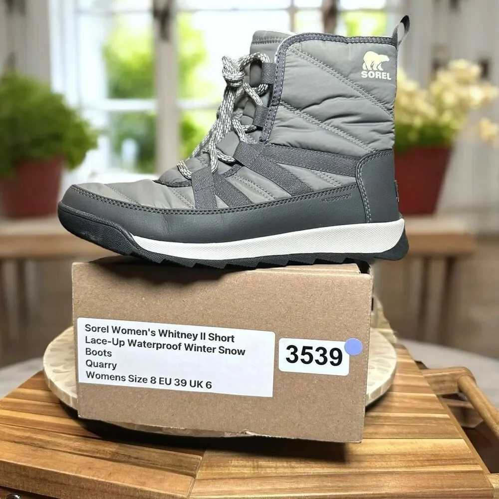 Sorel Whitney II Insulated Short Waterproof Winter Snow Boots Lace Up Women’s 8